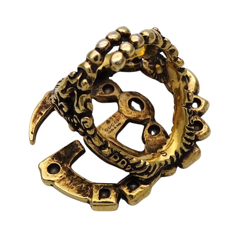 Gucci Ring Women's Men's Brand GG Marmont Ring Metal Gold Multicolor Approx 11