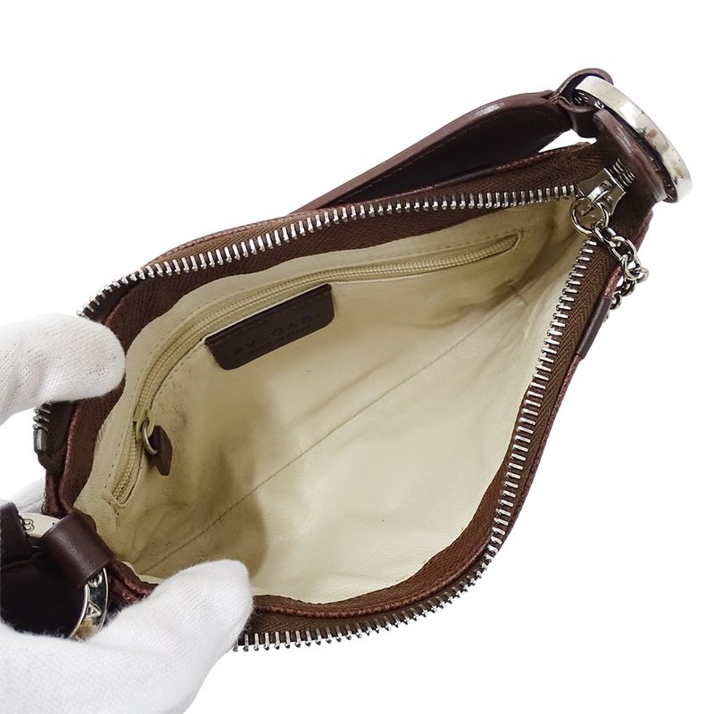 Bvlgari Bag Women's Brand Handbag Hand Pouch Shoulder Bag Bvlgari Leather Brown