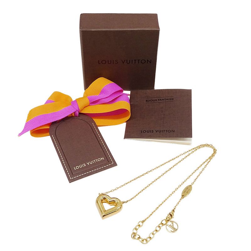 Louis Vuitton Necklace Women's Brand LV&V Heart Necklace Gold M61136 Accessory