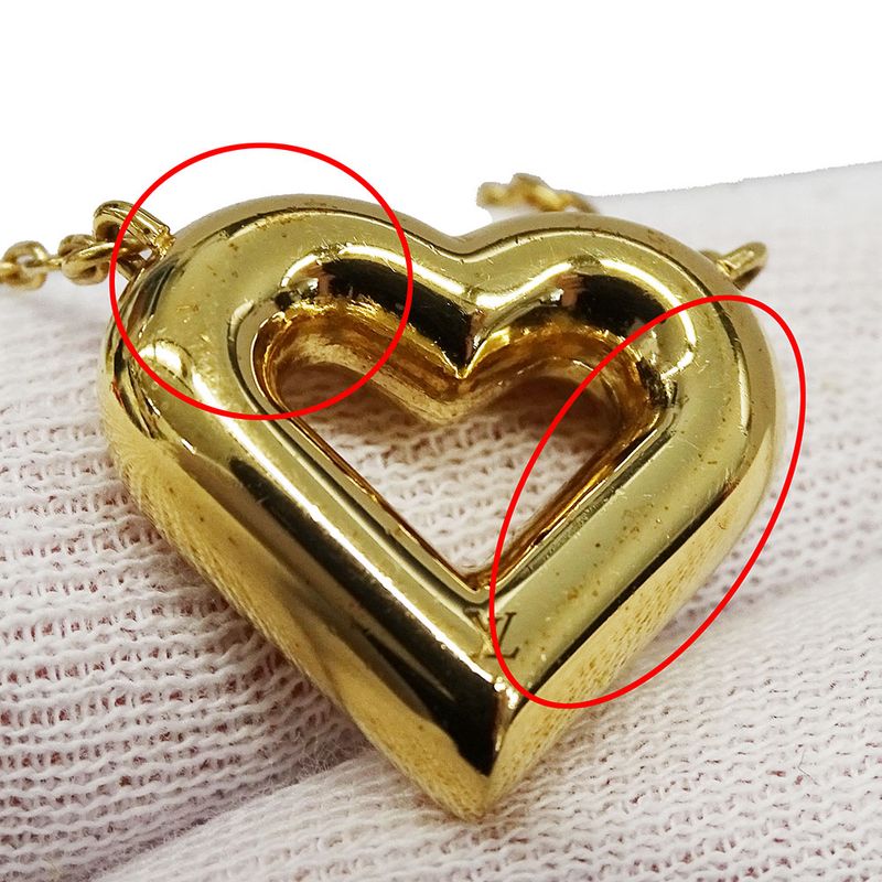 Louis Vuitton Necklace Women's Brand LV&V Heart Necklace Gold M61136 Accessory
