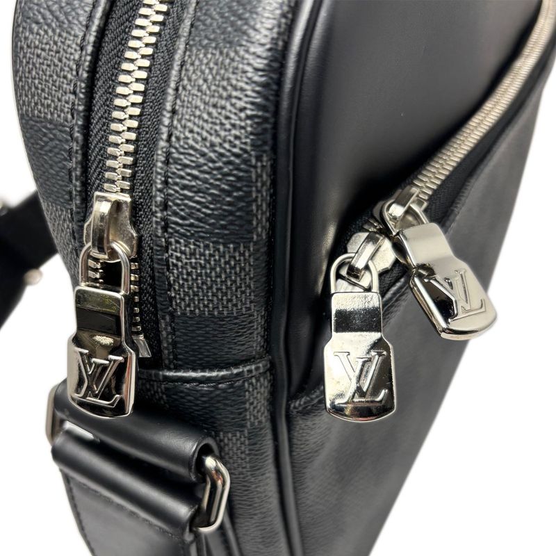 Louis Vuitton Shoulder Bag Damier Graphite Diton PM Black Gray