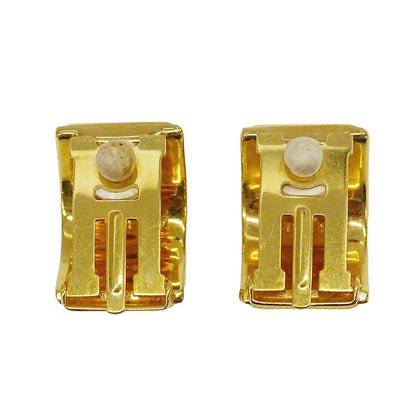 Hermes Earrings Ladies Branded Emile Black Gold Accessory For Both Ears Large