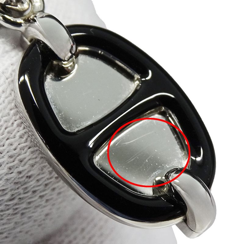 Hermes Necklace Ladies Brand Mini Mayon PM Metal Silver Black Pendant Accessory