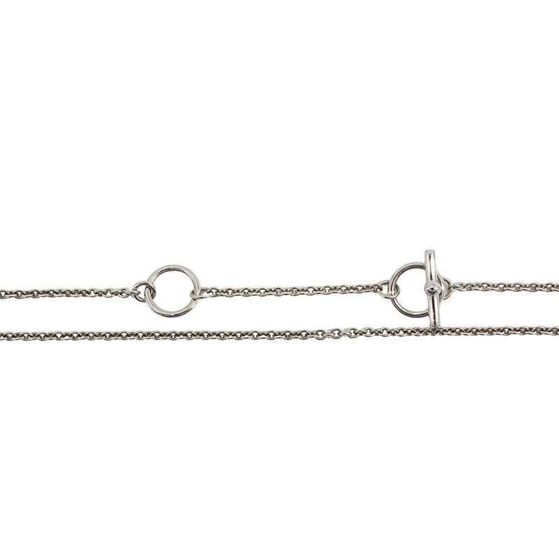 Hermes Necklace Ladies Brand Mini Mayon PM Metal Silver Black Pendant Accessory