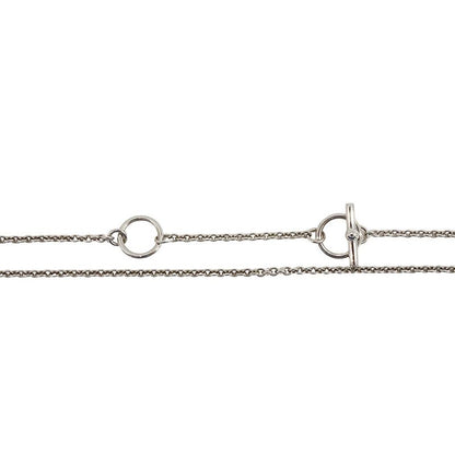 Hermes Necklace Ladies Brand Mini Mayon PM Metal Silver Black Pendant Accessory