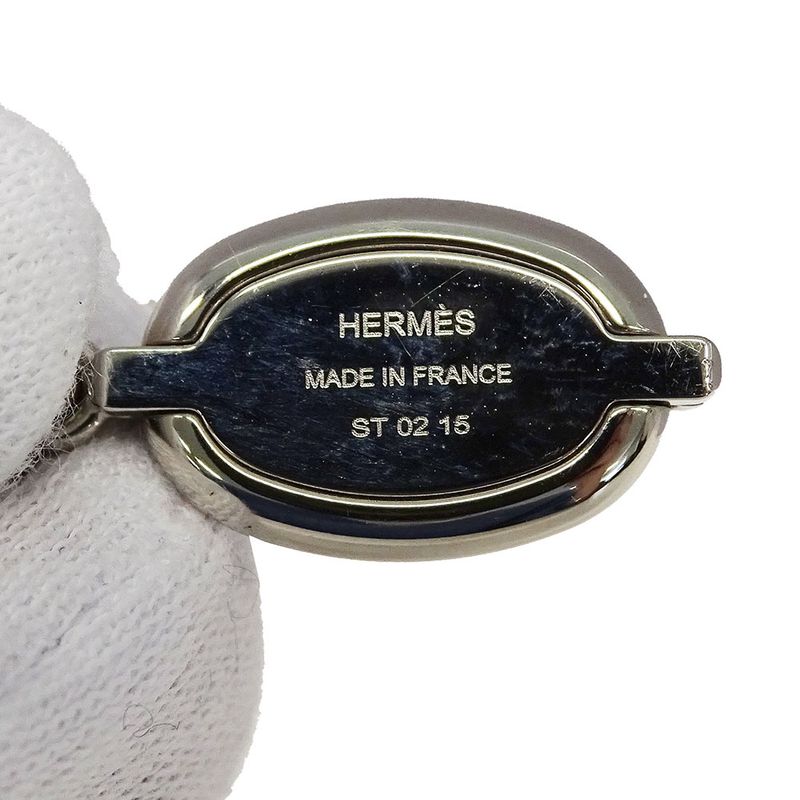Hermes Necklace Ladies Brand Mini Mayon PM Metal Silver Black Pendant Accessory