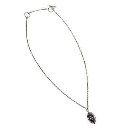 Hermes Necklace Ladies Brand Mini Mayon PM Metal Silver Black Pendant Accessory