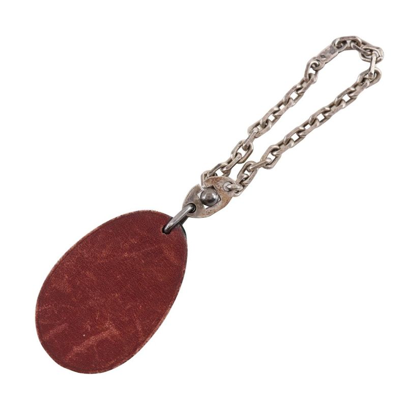 Hermes Plum Fruit Back Charm Leather Red Unisex Charm