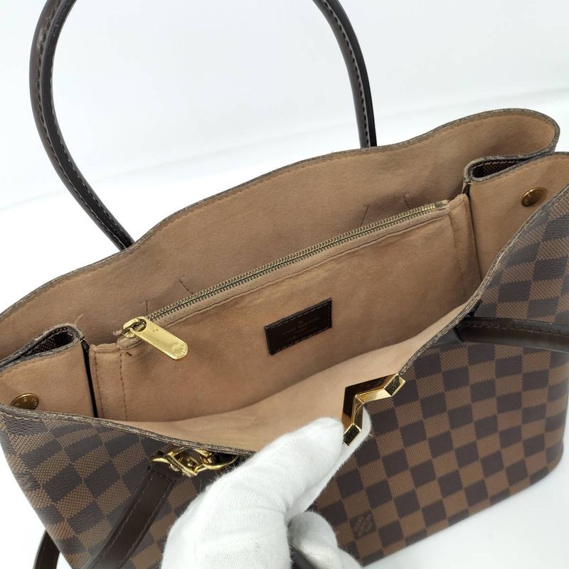 Louis Vuitton Kensington Beau Ring 2WAY Handbag Damier Ebène N41505
