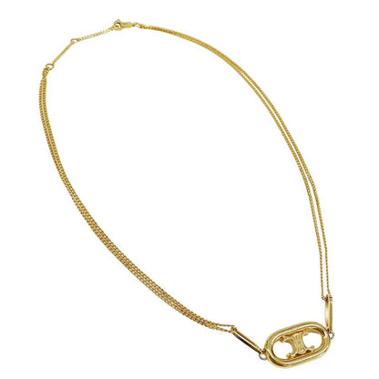 Celine Necklace Women's Brand Triomphe Gold 2strand Necklace Accessories
