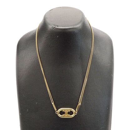 Celine Necklace Women's Brand Triomphe Gold 2strand Necklace Accessories