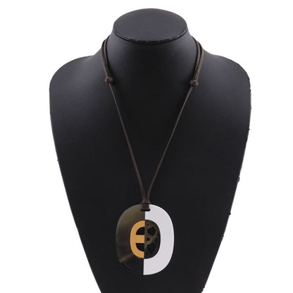 Hermes Remix Fidelift Buffalo Horn Brown/white Ladies 20g Necklace