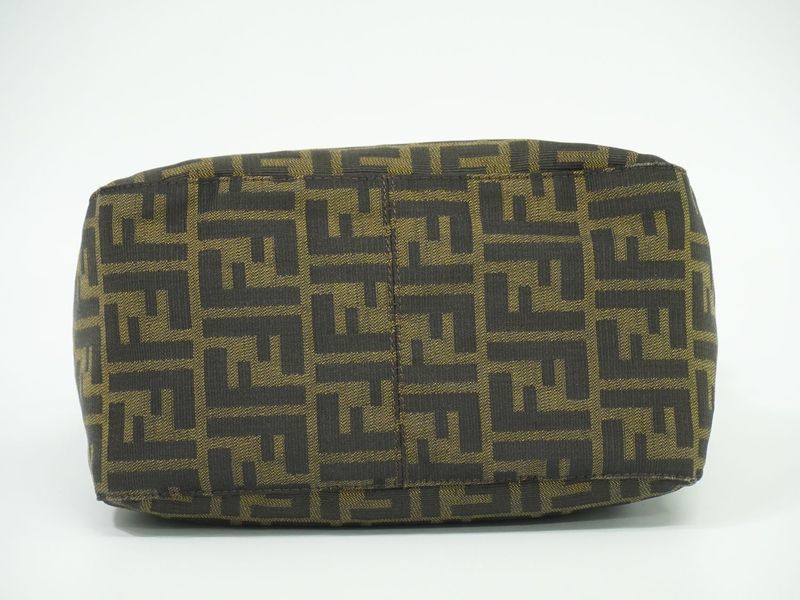 Authentic Fendi Zucca Shoulder Bag Handbag Canvas Brown 26426 Bag Pre-owned