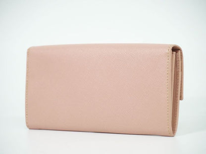 Authentic Prada Saffiano Leather Long Wallet Long Wallet Pink Saffiano Wallet