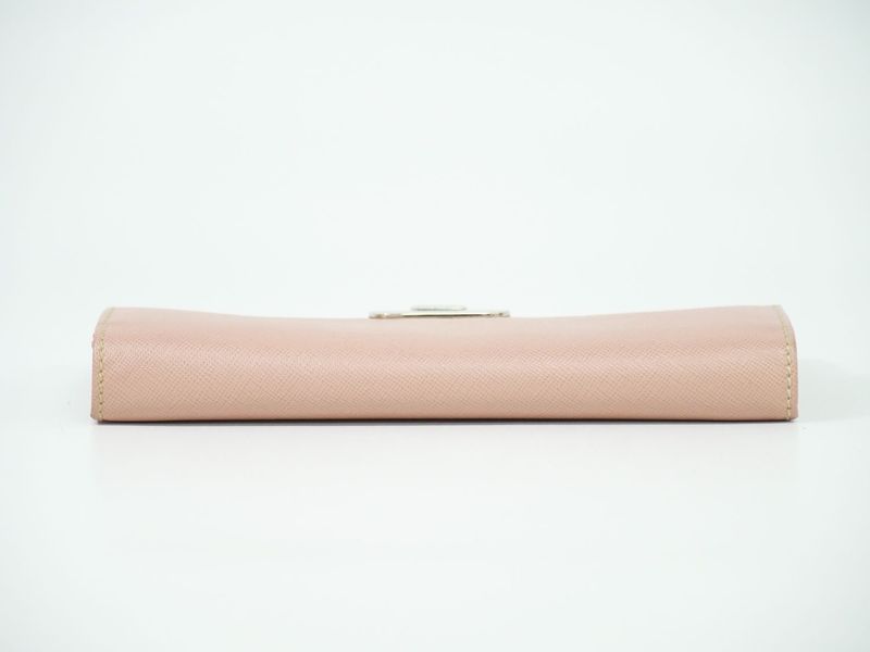 Authentic Prada Saffiano Leather Long Wallet Long Wallet Pink Saffiano Wallet