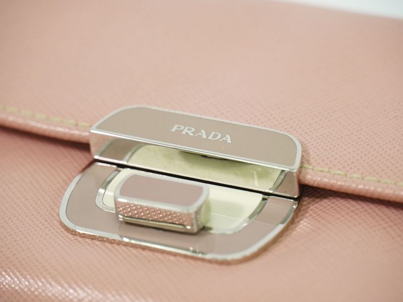 Authentic Prada Saffiano Leather Long Wallet Long Wallet Pink Saffiano Wallet