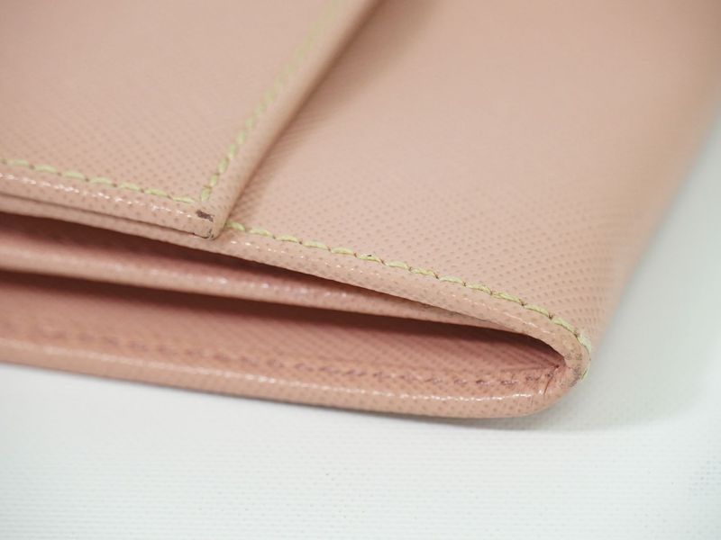 Authentic Prada Saffiano Leather Long Wallet Long Wallet Pink Saffiano Wallet