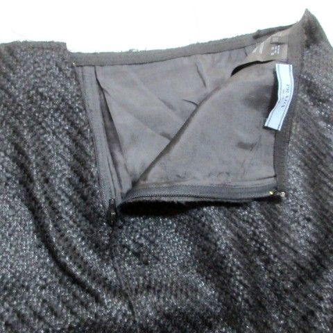 Prada 2011 Tweed Skirt Knee Length Tight Virgin Wool 36 Size XS Equivalent
