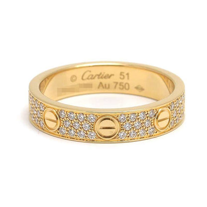 Cartier Mini Love Ring #51 750yg Fully Paved With Diamonds