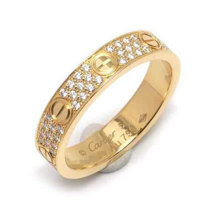 Cartier Mini Love Ring #51 750yg Fully Paved With Diamonds