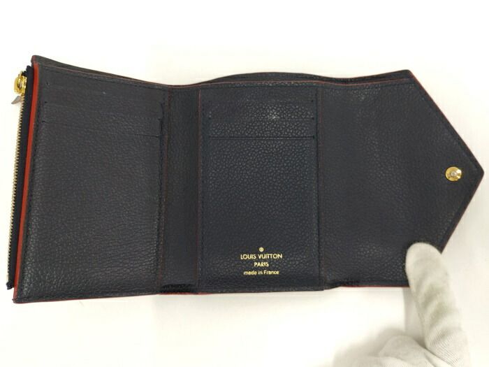 Louis Vuitton Portefeuille Victorine Trifold Wallet Monogram Empreinte Marine