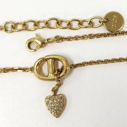 Christian Dior Bracelet Rhinestone Plated Gold
