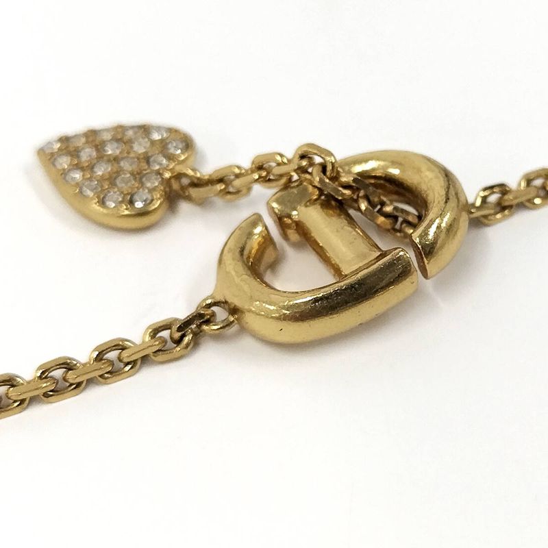 Christian Dior Bracelet Rhinestone Plated Gold