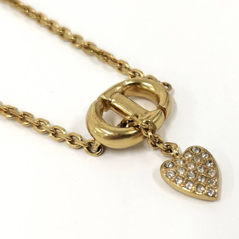 Christian Dior Bracelet Rhinestone Plated Gold