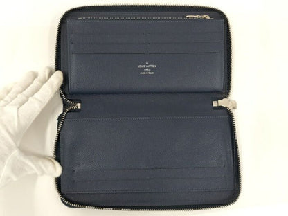 Louis Vuitton Zippy Organizer NM Round Zipper Long Wallet Epi Blue Marine M62644