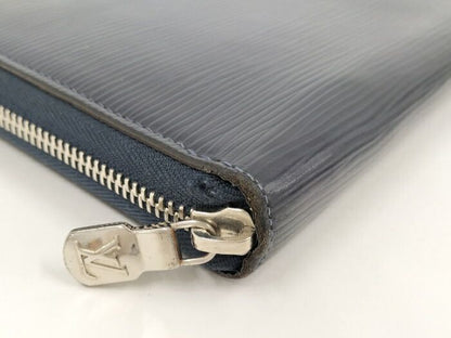 Louis Vuitton Zippy Organizer NM Round Zipper Long Wallet Epi Blue Marine M62644