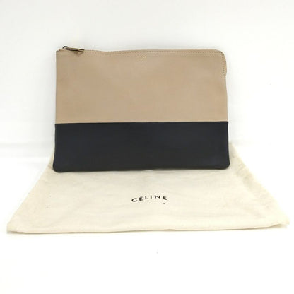 Celine Clutch Bag Leather Bi-color