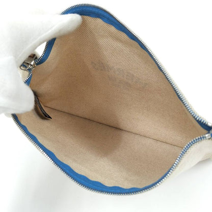 Hermes New Yachting GM Clutch Bag Canvas Beige
