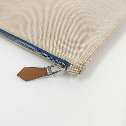Hermes New Yachting GM Clutch Bag Canvas Beige