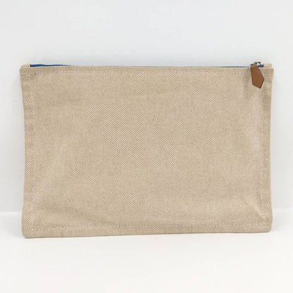 Hermes New Yachting GM Clutch Bag Canvas Beige