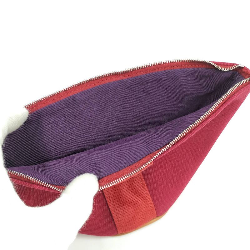 Hermes Palmyre Mini Cosmetic Pouch Canvas Red