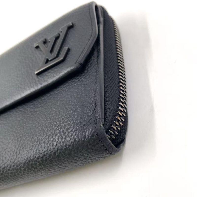 Louis Vuitton Zippy Wallet Aerogram Noir Black RFID Compatible Leather Black