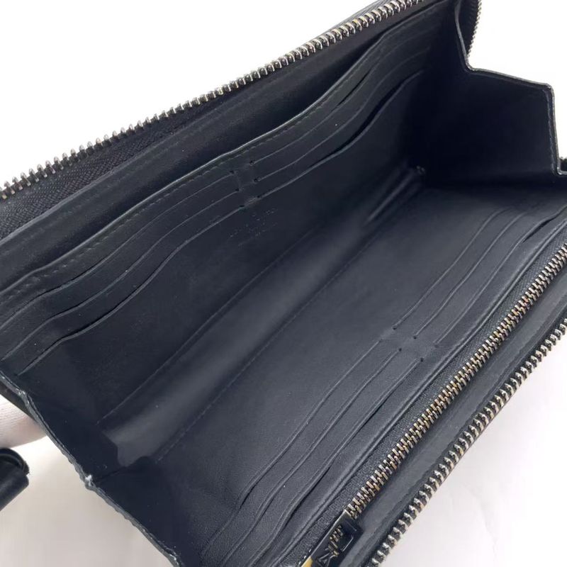 Louis Vuitton Zippy Wallet Aerogram Noir Black RFID Compatible Leather Black