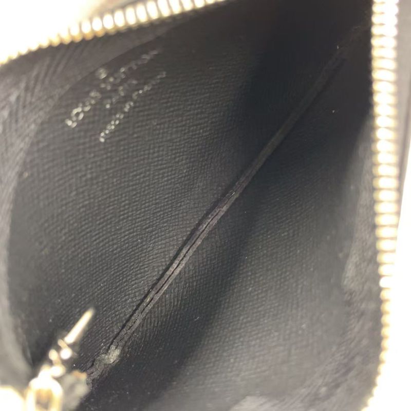 Louis Vuitton Pochette Cles Damier Graphite Damier Graphite Leather × PVC Black