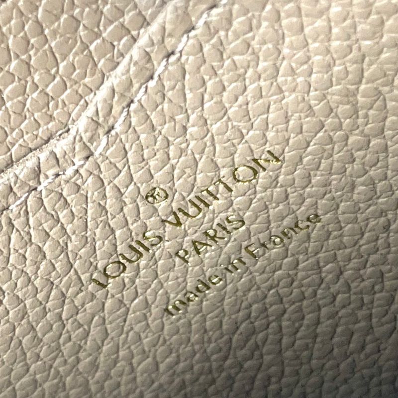 Louis Vuitton Zippy Coin Purse Leather Gray Beige Wallet Gold M69797