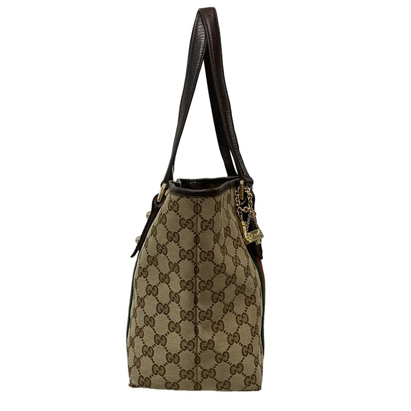 Gucci Tote Bag GG Patternsherry (web) 137396 Beige X Dark Brown X Multi Leather