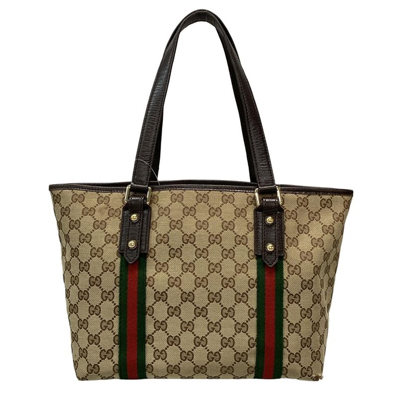 Gucci Tote Bag GG Patternsherry (web) 137396 Beige X Dark Brown X Multi Leather