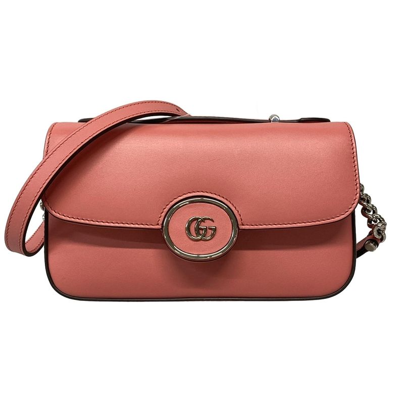 Gucci Shoulder Bag Petit Gg/gg Marmont 739722 Pink Detachable Strap Leather