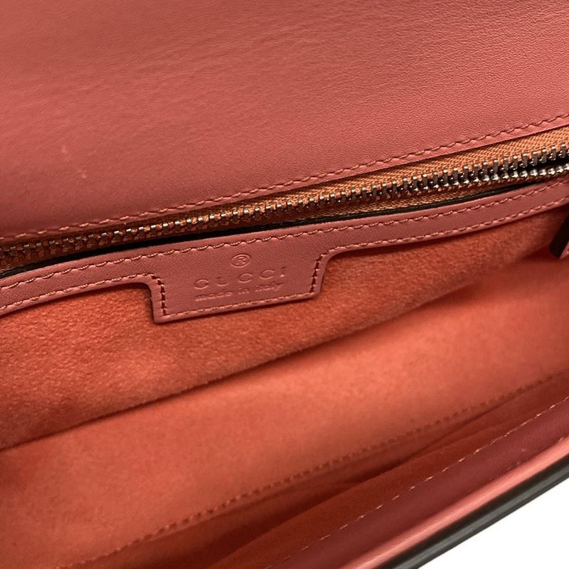 Gucci Shoulder Bag Petit Gg/gg Marmont 739722 Pink Detachable Strap Leather