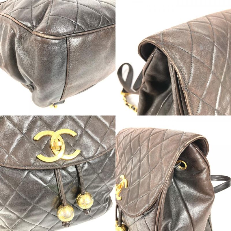Chanel Backpack Sac CC Coco Logo Lambskin Black