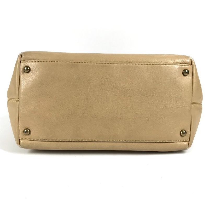 Chanel Handbag Turnlock CC Coco Mark Leather Beige