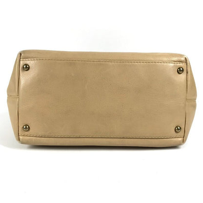 Chanel Handbag Turnlock CC Coco Mark Leather Beige