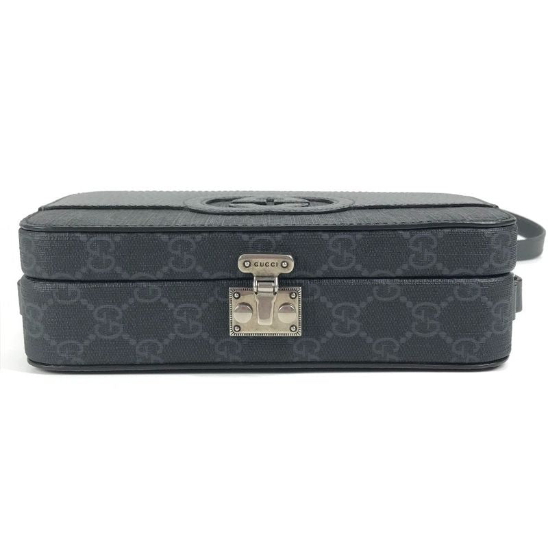Gucci Shoulder Bag Cutout Interlocking G 725341 GG Supreme Canvas Gray