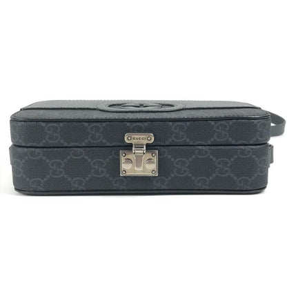 Gucci Shoulder Bag Cutout Interlocking G 725341 GG Supreme Canvas Gray