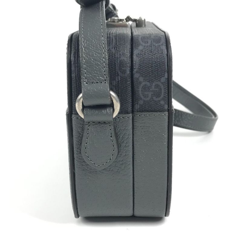 Gucci Shoulder Bag Cutout Interlocking G 725341 GG Supreme Canvas Gray