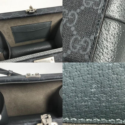 Gucci Shoulder Bag Cutout Interlocking G 725341 GG Supreme Canvas Gray